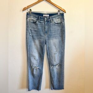 Flying Monkey Women’s Light Wash Distressed Stretchy Jeans Size 28